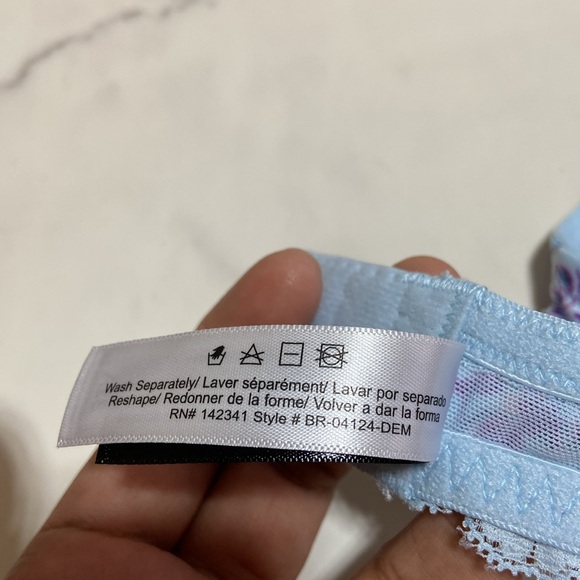 Adore Me Light Blue Floral Print Wire Bra 34B - Picture 9 of 9